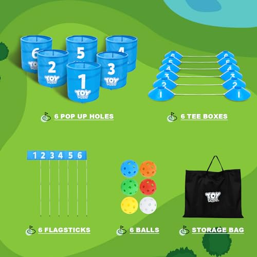 TOY Life Golf Bucket Game Golf Practice Game, Golf Chipping Game for Adults Family Kids Outdoor Indoor Backyard Golf Game PAR 3 Golf Game Golf Gifts for Adults Beach Games for Adults