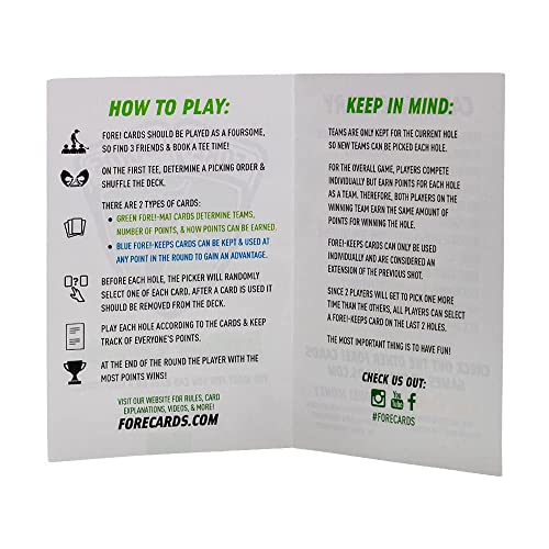 Fore! Cards On-Course Golf Game | Fun Interactive Golf Game | Spice Up Your Next Round | 50 Card Deck Makes Every Hole a Different Challenge | Perfect for Any Golfer