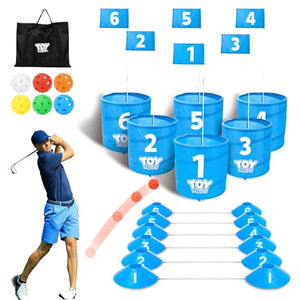 TOY Life Golf Bucket Game Golf Practice Game, Golf Chipping Game for Adults Family Kids Outdoor Indoor Backyard Golf Game PAR 3 Golf Game Golf Gifts for Adults Beach Games for Adults