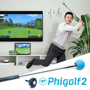 PHIGOLF Home Golf Simulator, Enjoy Adroid, iOS Connect Golfing with Smart Motion Sensor and Swing Stick for Indoor and Outdoor Fun