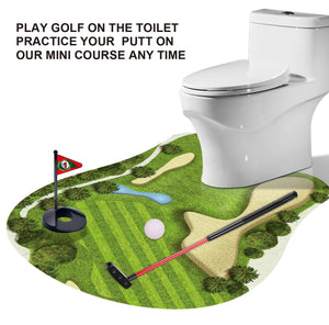 GOODLYSPORTS Toilet Golf Game-Practice Mini Golf in Any Restroom/Bathroom - Great Toilet Time - Dad Gifts, Funny Gifts for Dad, Funny White Elephant Gifts, Gag Gifts for Husband, Boyfriend, Men.