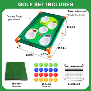 TOY Life Golf Cornhole Game Golf Corn Hole Set Chipping Golf Game for Adults Kids Backyard Golf Toss Game Golf Yard Corn Hole Game Golf Training Equipment Outdoor Indoor Golf (NO Club Included)