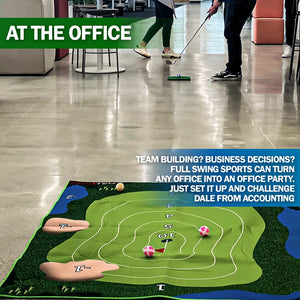 Full Swing Sports - Chip Off Challenge Chip and Stick Game - Battle Royale Golf Game with 6'x4' Premium Golf Chipping Mat, Sticky Golf Pro, Golf Games for Adults Indoors