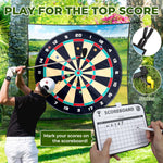 FINCOME Golf Chipping Game Mat Set,Dart Practice Hitting Mats Golf Game for Adults Indoor Outdoor,Backyard Play Equipment Stick Chip Game Golf Set with Sticky Balls and Darts