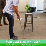 GoSports Pure Putt Challenge Mini Golf Game - Build Your Own Course at Home, the Office or On the Green - Includes 9 Holes, 4 Balls, Dry-Erase Scorecard, Tote Bag & Rules