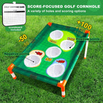 TOY Life Golf Cornhole Game Golf Corn Hole Set Chipping Golf Game for Adults Kids Backyard Golf Toss Game Golf Yard Corn Hole Game Golf Training Equipment Outdoor Indoor Golf (NO Club Included)