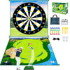 Golf Chipping Game Indoor Practice: 70"x70" 2-in-1 Golf Practice Mat and Dart Board Mat Combo with Golf Hitting Mat - Golf Training Mat Kit with 20 Sticky Ball - Golf Accessories for Family game