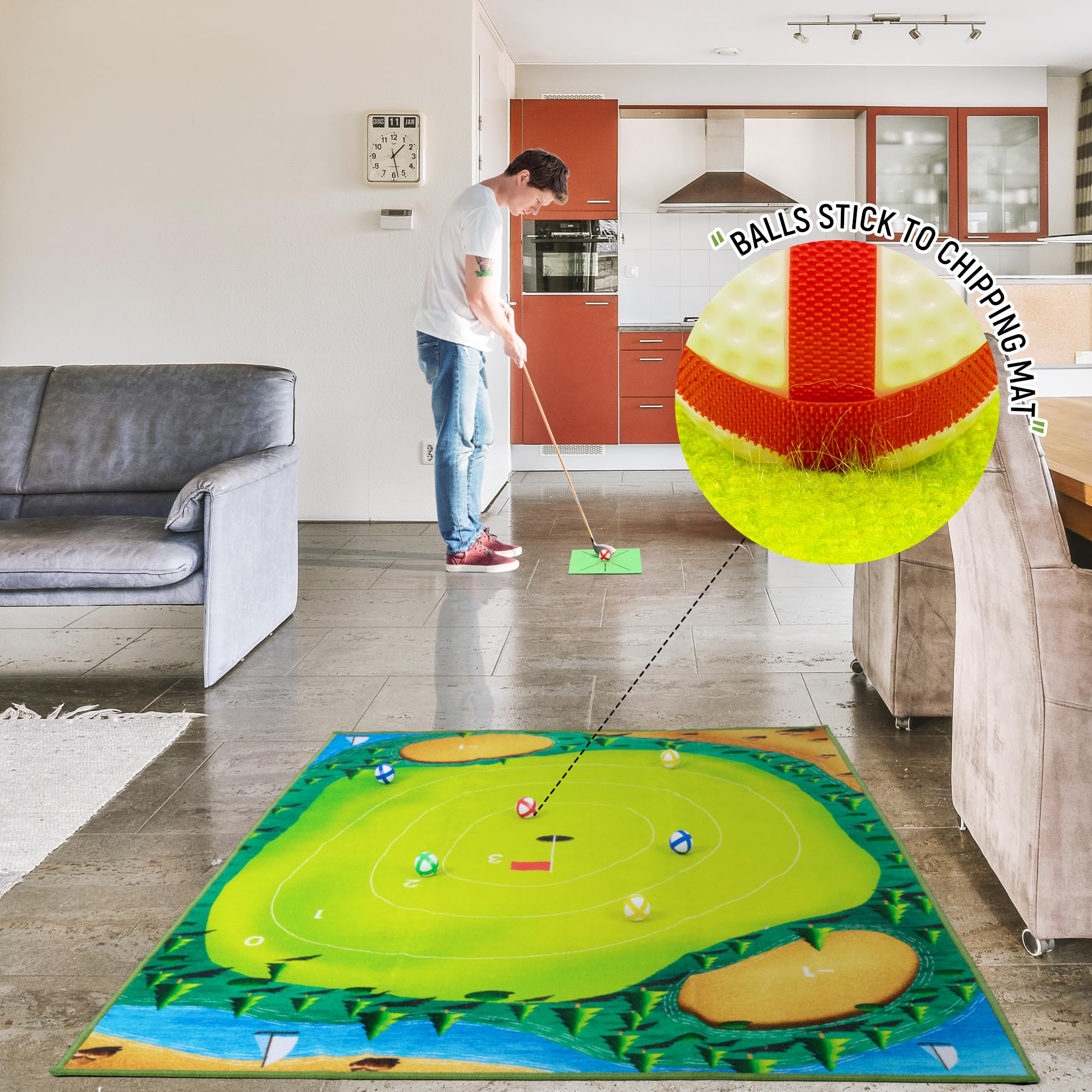 ropoda Golf Game,Golf Chipping Game, Giant Size Targets with Chipping Mat, Golf Chipping Practice Mats, Stick and Chip Golf Game, Indoor Outdoor Games-Choose Classic or Darts