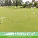 GoSports Putt-Thru Croquet Putting Game - Includes 9 Gates, 4 Golf Balls and Tote Bag - Play at Home, the Office or On the Green!