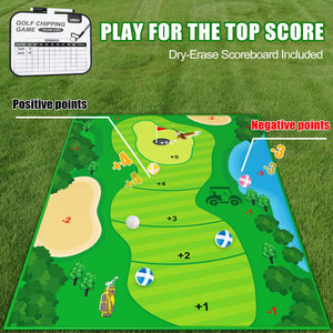 Velcro Chipping Golf Game Mat Golf Practice Mats Indoor Outdoor Games for Adults and Family Stick Chip Game Golf Set Kids Outdoor Play Equipment Backyard Games Outdoor Toys Gifts for Kids