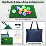 Golf Chipping Game Indoor Practice: 70"x70" 2-in-1 Golf Practice Mat and Dart Board Mat Combo with Golf Hitting Mat - Golf Training Mat Kit with 20 Sticky Ball - Golf Accessories for Family game