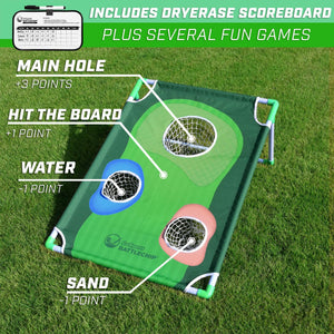 GoSports BattleChip Games Backyard Golf Cornhole Game - 9 Holes, Nylon, BattleChip Classic, Foldable, Includes 2 Targets, 2 Chipping Mats, 16 Foam Balls, Scorecard and Carry Case