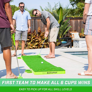 GoSports BattlePutt Golf Putting Game, 2-on-2 Pong Style Play with 11 ft Putting Green, 2 Putters and 2 Golf Balls